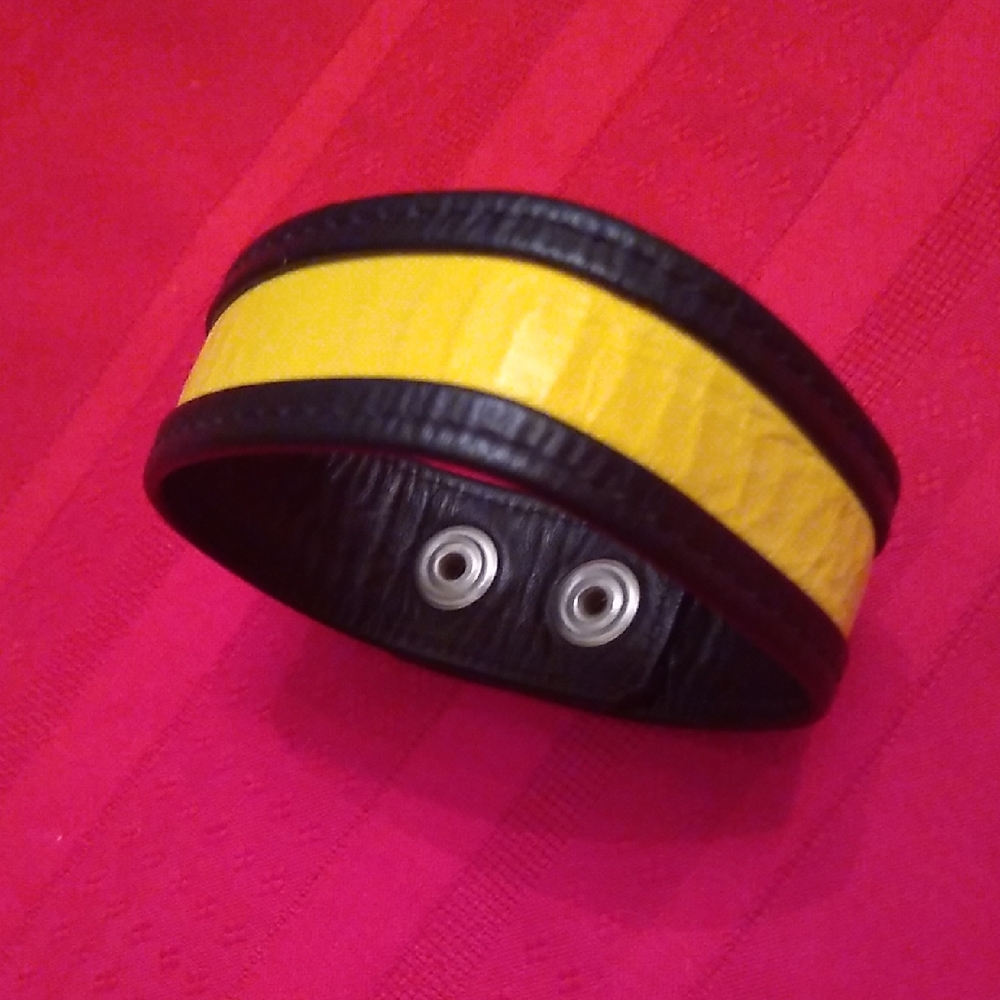 Yellow and Black Armband Leather, #46